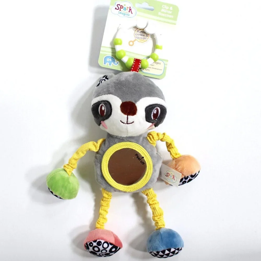 Spark Create Imagine Clip-on Mirror Soft Raccoon Toy